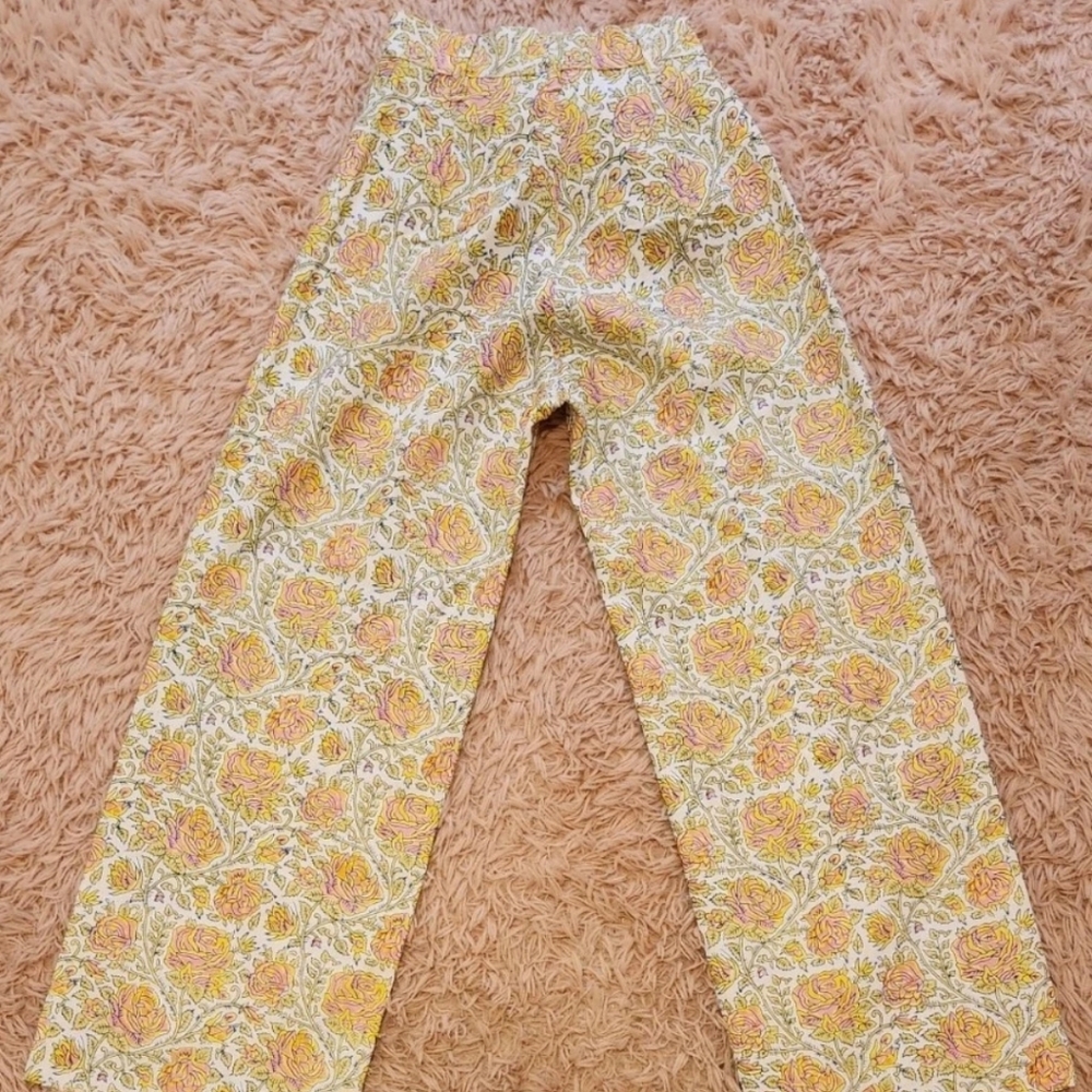 SZ BLOCKPRINTS x J CREW Floral Disco Pants & Shirt Set XS - Picture 7 of 16